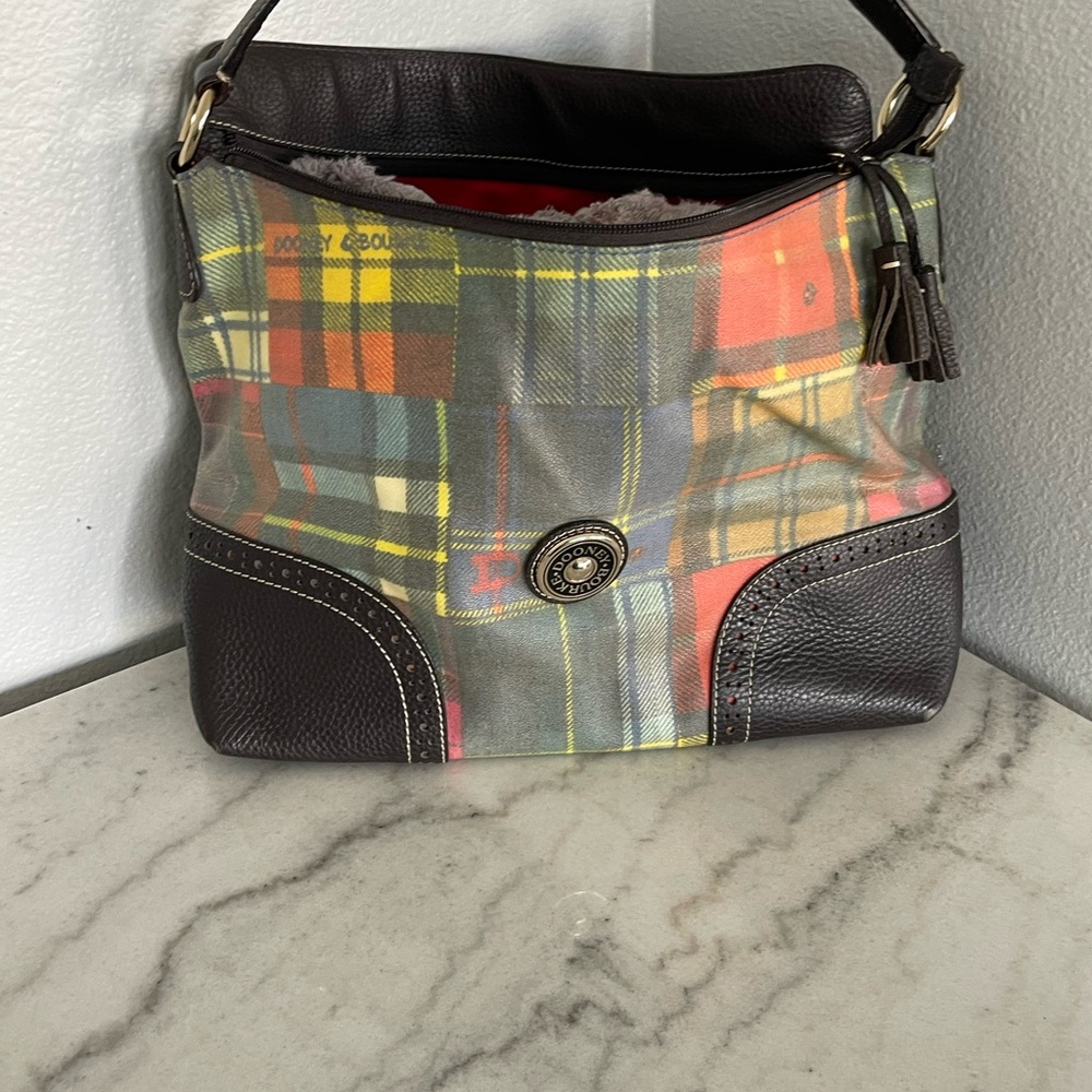 Dooney & Bourke Plaid Leather Shoulder Bag